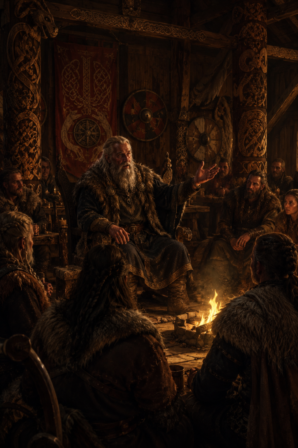 A Tale Told | Fine Art Poster | Nordic Storytelling by Firelight