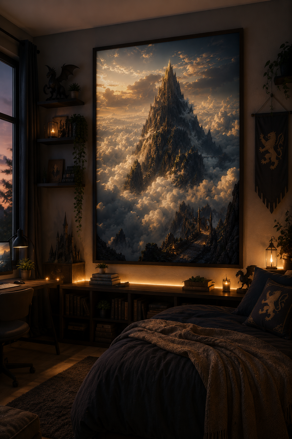 Aetherspire | Fine Art Poster | Sky Kingdom Fantasy Landscape