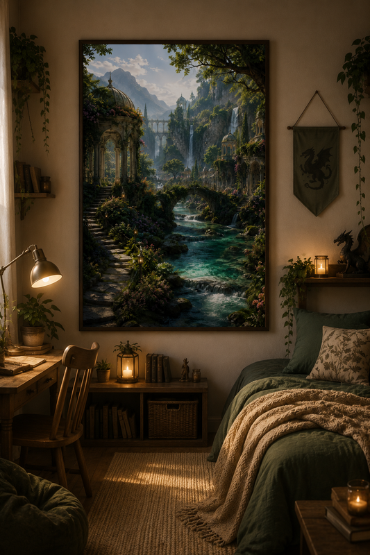 Elarion | Fine Art Poster | Fantasy Elven Sanctuary