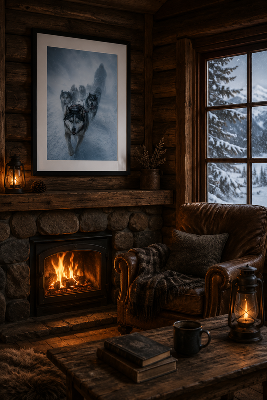 Frostbound | Fine Art Print | Sled Dog Team in Blizzard