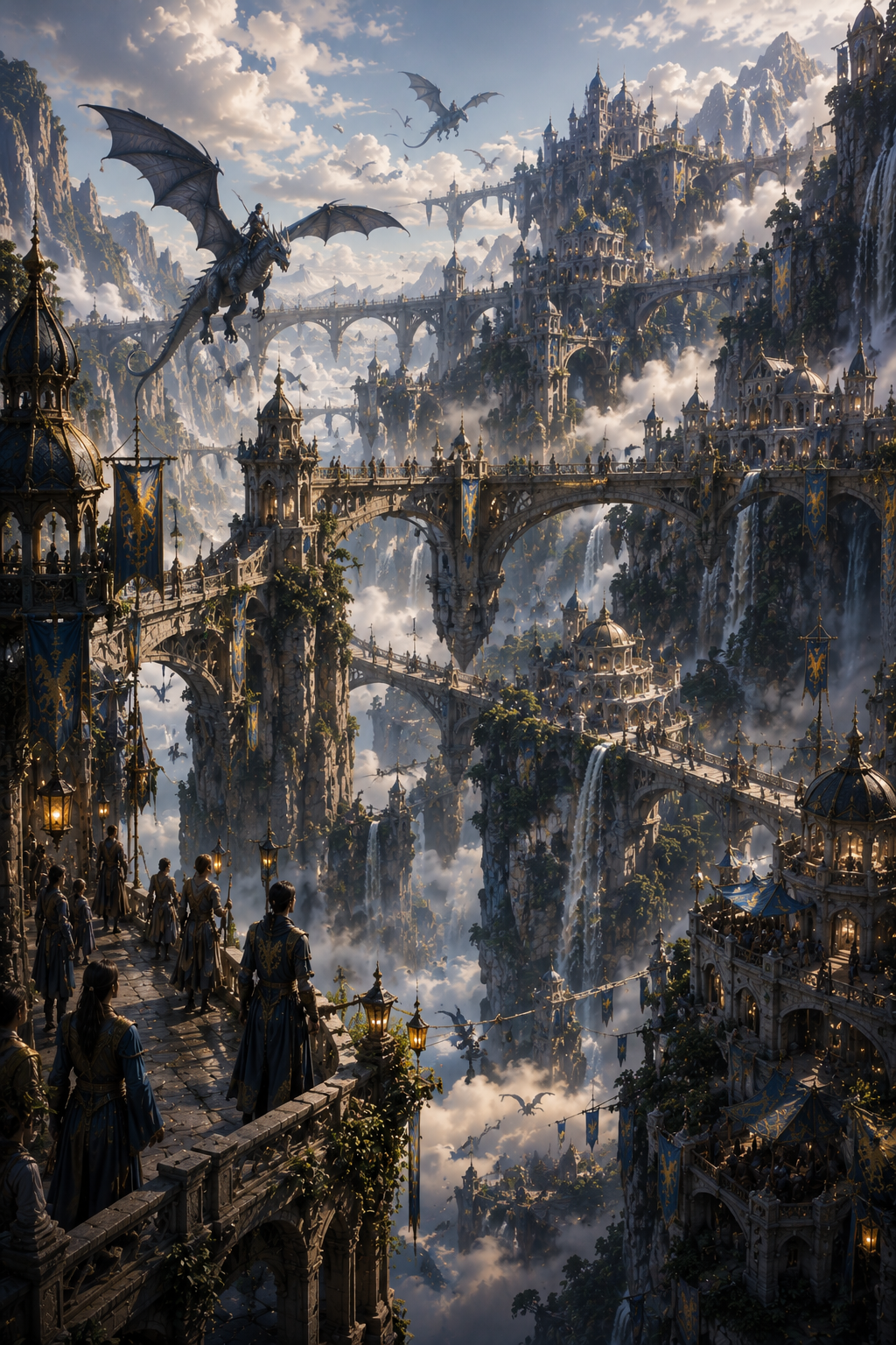The High Kingdom | Fine Art Poster | Skyborne Dragon Rider Fantasy