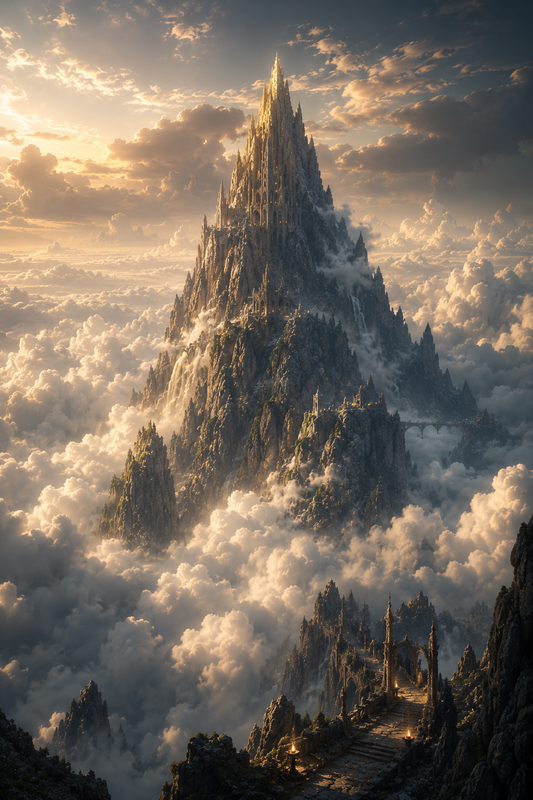 Aetherspire | Fine Art Poster | Sky Kingdom Fantasy Landscape