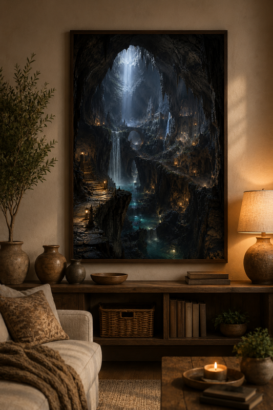 Beneath Blackstone | Fine Art Poster | Underground Fantasy Kingdom