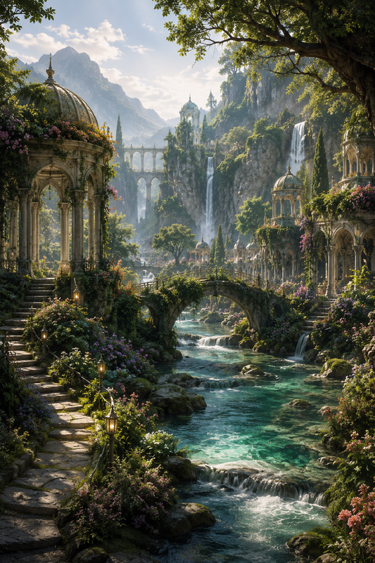 Elarion | Fine Art Poster | Fantasy Elven Sanctuary