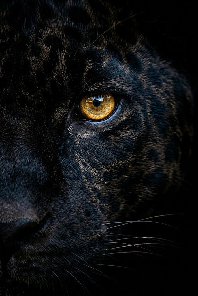 Focus | Fine Art Print | Black Jaguar Portrait