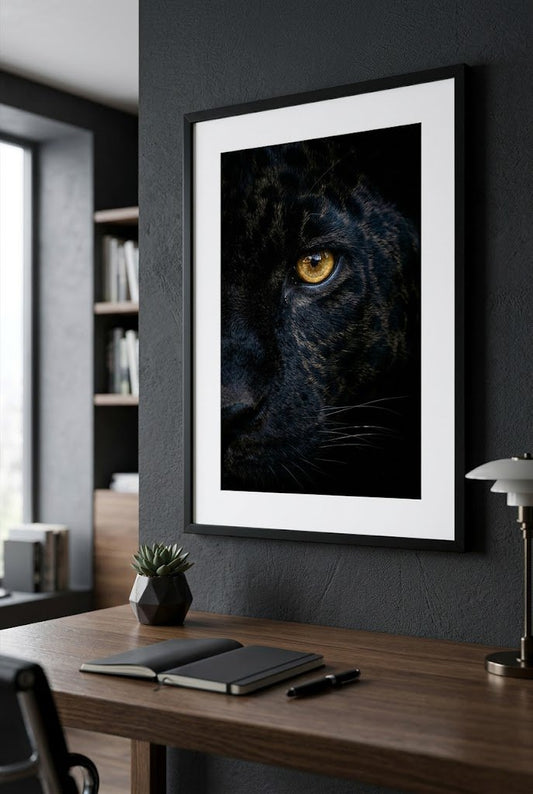 Focus | Fine Art Print | Black Jaguar Portrait