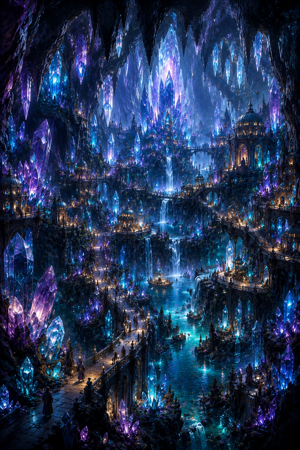 Luminara | Fine Art Poster | Crystal Cavern Kingdom Fantasy