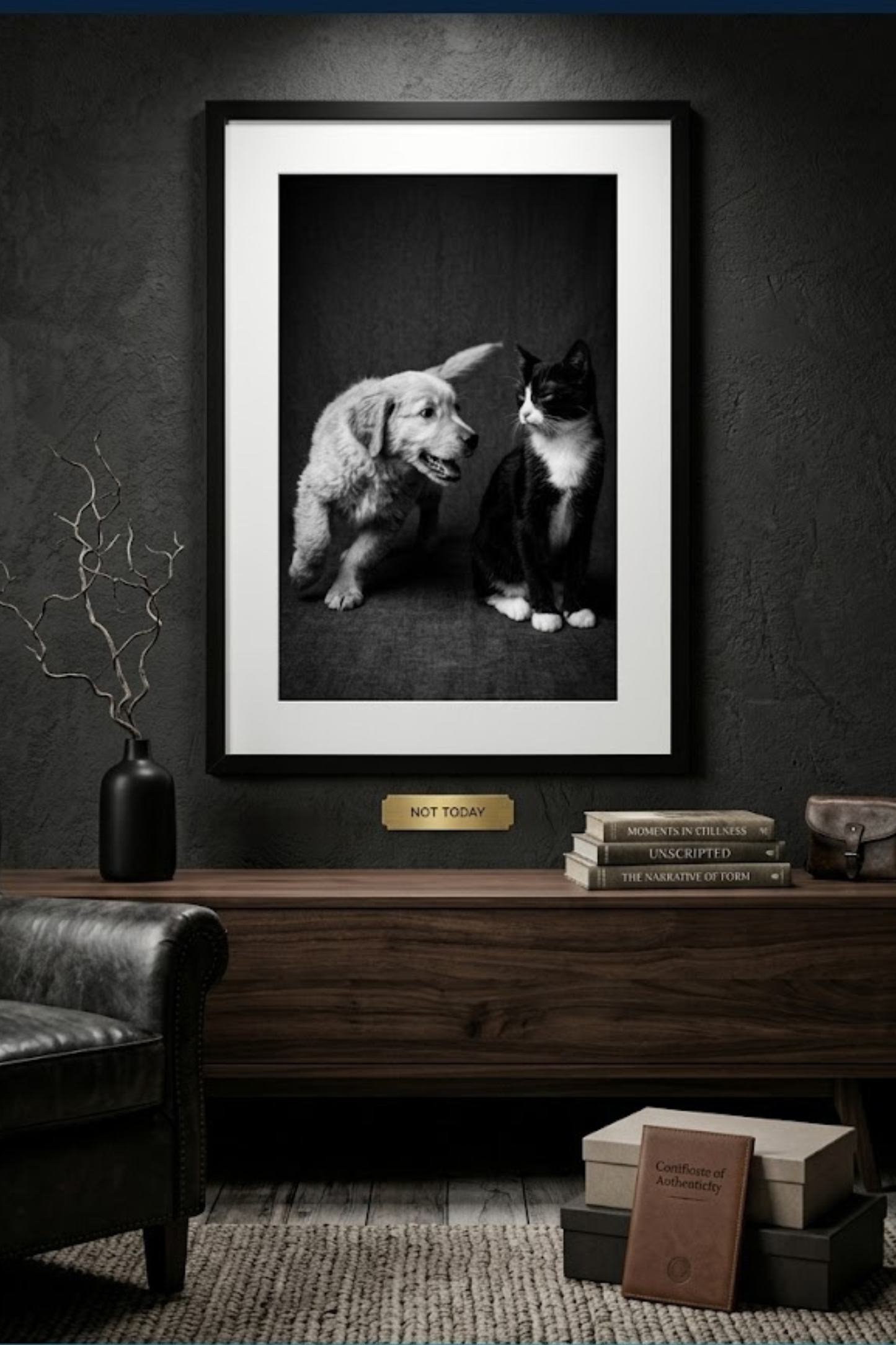 Not Today! | Fine Art Print | Puppy & Kitten