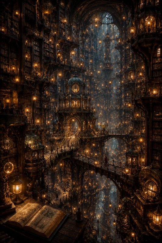 The Endless Library of Morvain | Fine Art Poster