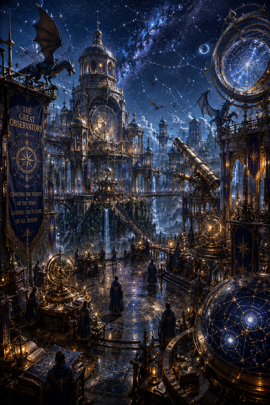 The Great Observatory | Fine Art Poster | Fantasy Astronomy City