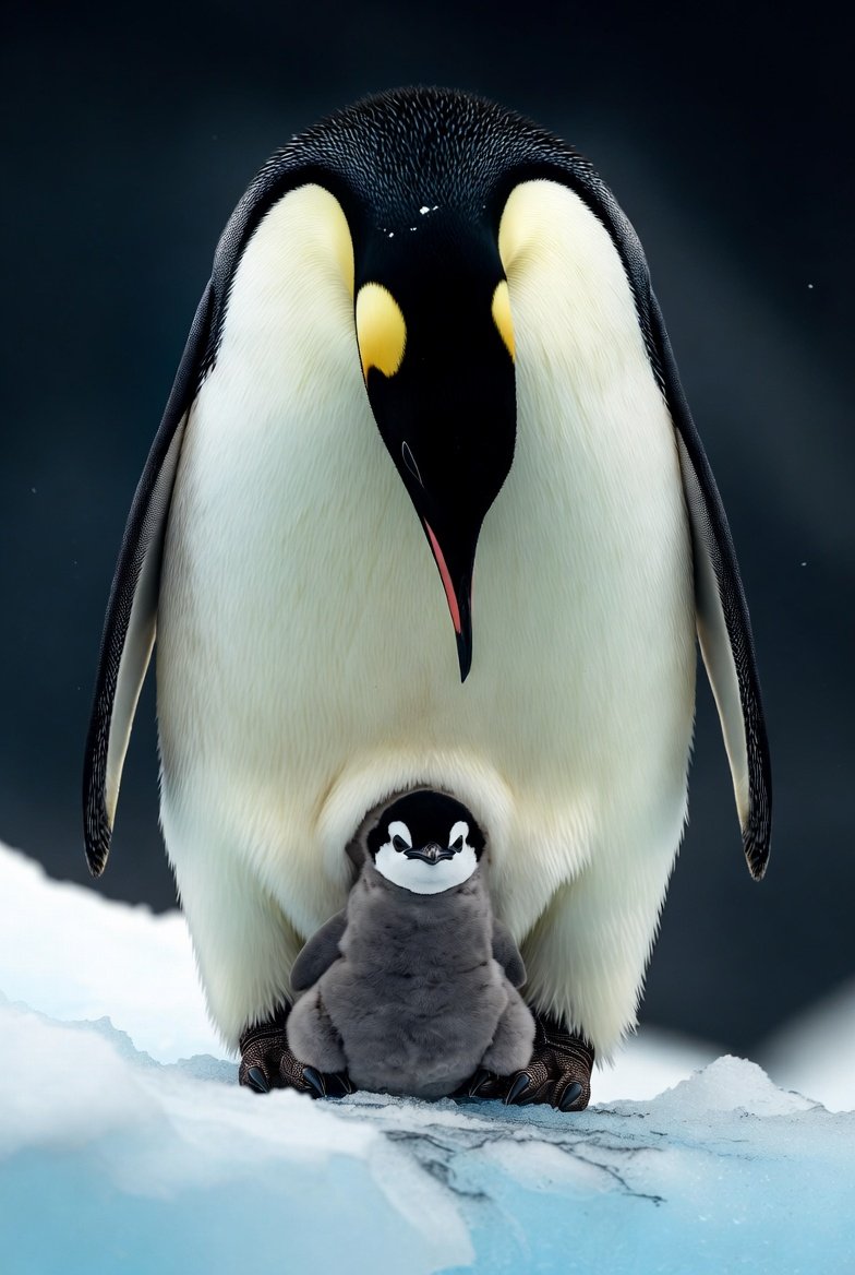The Heir | Fine Art Print | Emperor Penguin & Chick