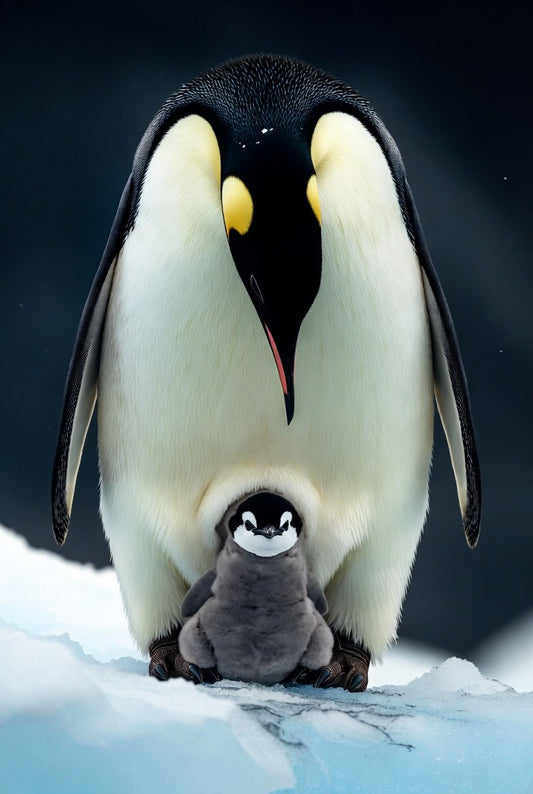 The Heir | Fine Art Print | Emperor Penguin & Chick