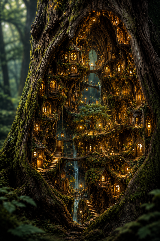 The Hidden Town of Elderhollow | Fine Art Poster