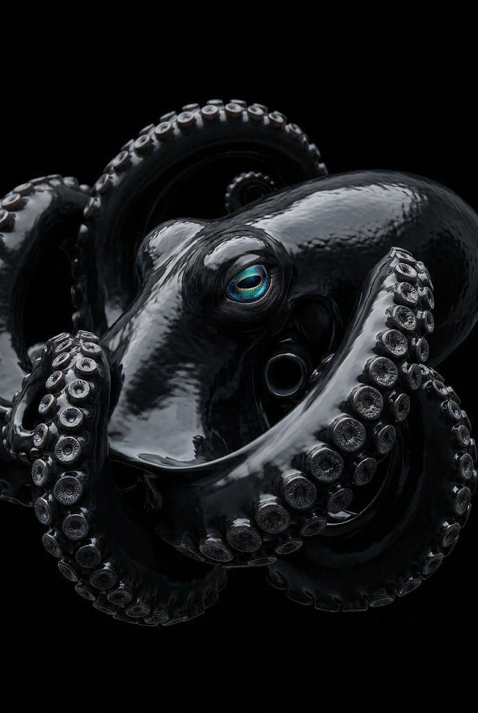 Vitreous Reach | Deep Sea Octopus Print | Framed Marine Art - The 5th Room Studio