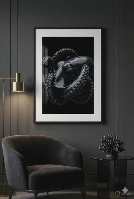 Vitreous Reach | Deep Sea Octopus Print | Framed Marine Art